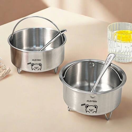 304 Stainless Steel Steamed Egg Bowl With Holder & Handle He