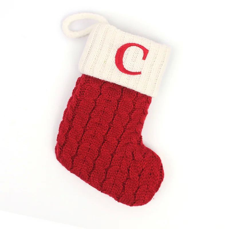 navidad Christmas Boots Letters Christmas Stocking New Knitt