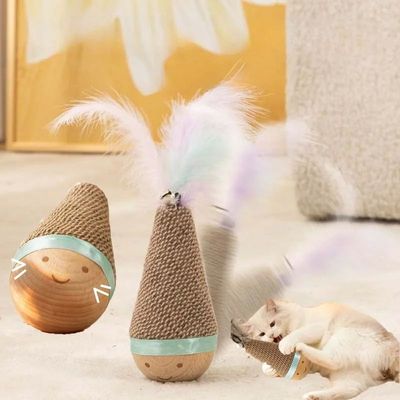 Tumbler Wobbler Toys for Cat Bite-resistant Chew Toy Feather