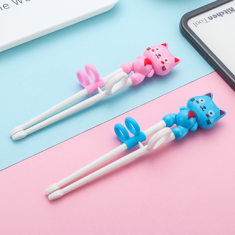 1Pair Chopsticks Plastic For Kids Cartoon Learning Chop Stic 婴童用品 儿童筷子 原图主图