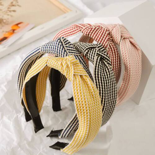 Wide Edged Checkered Headband Women's Elegant and Versatile