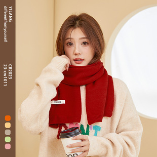 Scarf, alpaca fleece, winter pure color warm knit, student