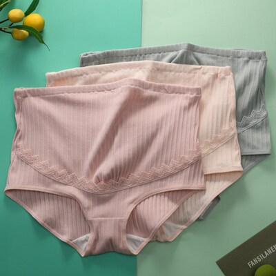 Pregnant Cotton Panties Soft Elastic High-waist Large Size