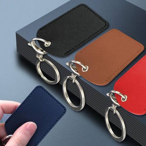 PU Leather Card Holder Keychain Key Ring Door Lock Access Ta