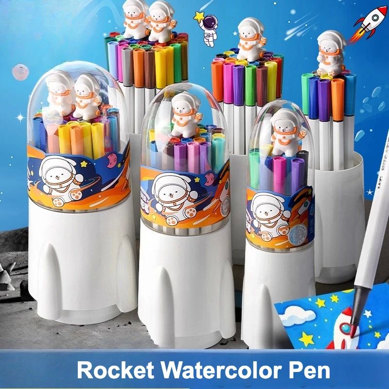 M&G Rocket Shaped Spacecraft Watercolor Pen Washable Non-tox