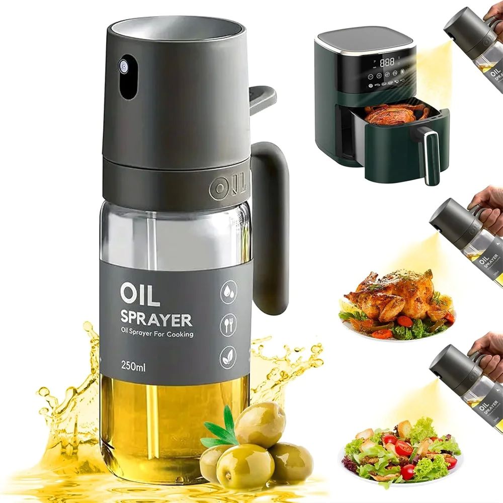 Oil Sprayer for Cooking, 250 ml Oil Spray Bottle and Oil Bru