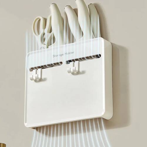 No-Drill Kitchen Knife Holder, Wall-Mounted Dustproof Durabl