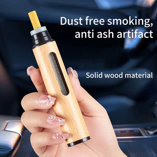 1 portable mini car mounted wooden ashtray - no dust falling