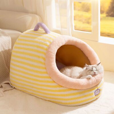 Creative Cat Soft Bed House Removable Plush Dog House Mat Pe