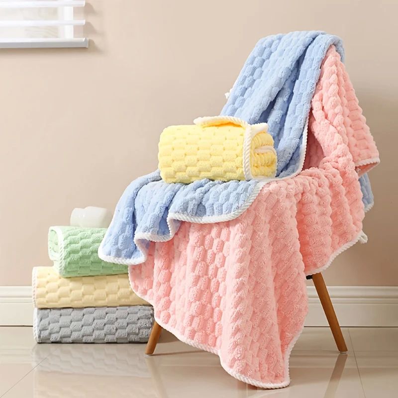 1 Pcs Large coral fleece bath towel, 90*180cm/70*140cm towel