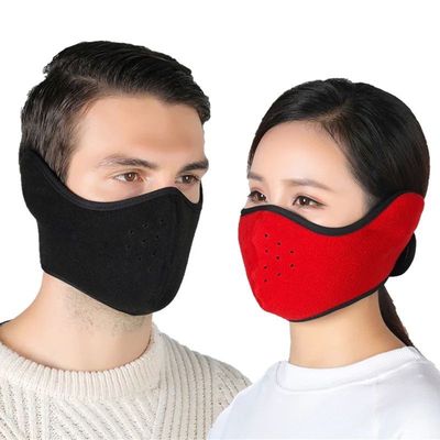 Fashion Winter Half Face Mask Thermal Fleece Ear Mouth Cover