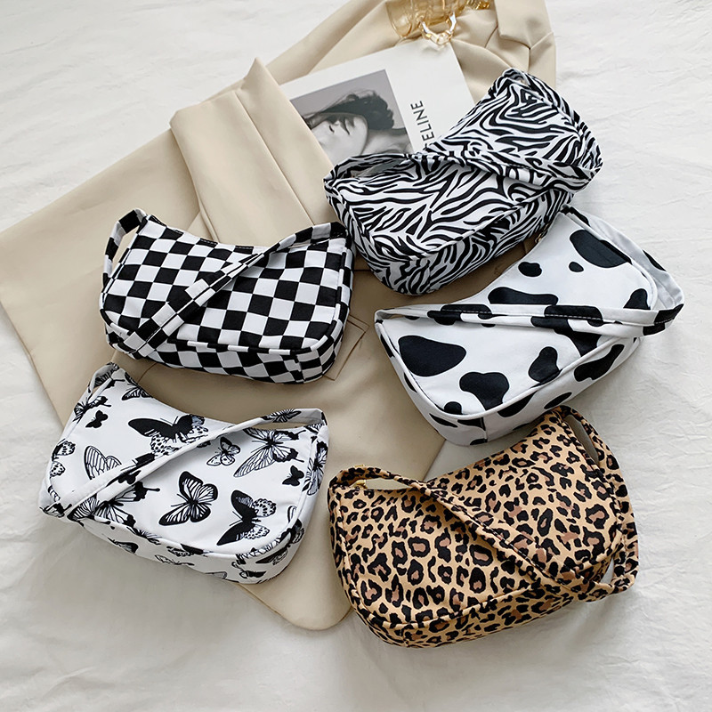 2022 Animal Pattern Print Nylon Shoulder Bag Casual Women Ha