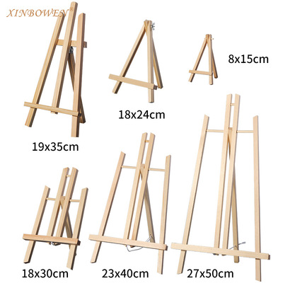 Solid wood small easel for children with wooden tabletop