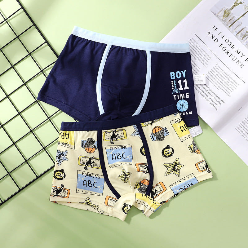 2Pcs Boys Underwear 2-15Y Children's Boxers Baby Cotton Unde