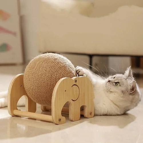 Cat Scratcher Toy Cat Scratching Ball Toy Natural Sisal Rope