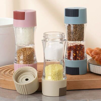 1pc Salt Control Bottle Seasoning Jar Dual-Head Portioned Sa