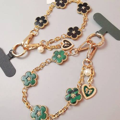 Universal Flower Mobile Phone Strap Pendant Metal Chain Cell