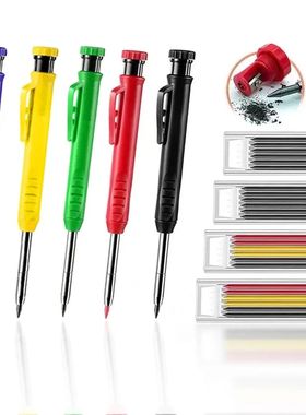 Solid Carpenter Pencil With Refill Lead And Built-in Sharpen