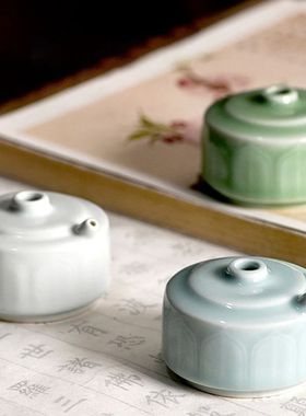 Chinese Ink Dish Water Drop Ceramic Inkstone Chinese Calligr