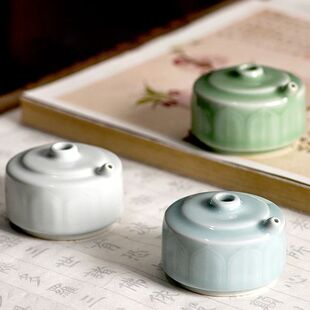 Chinese Ink Dish Water Drop Ceramic Inkstone Chinese Calligr