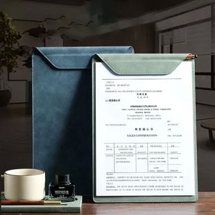 Leather Folder Suction Magnetic File One Board hande Writing