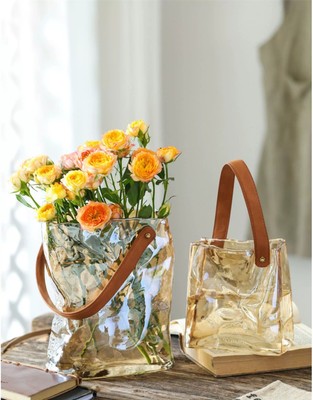Light luxury handbag glass vase