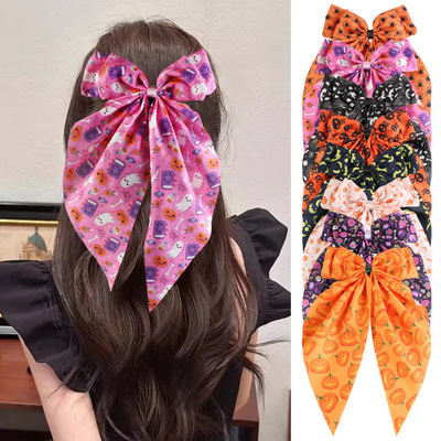 Large-sized floral-patterned large intestine hair tie head