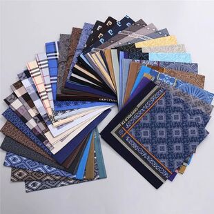 3Pcs Men's Pure Cotton Printed Plaid Handkerchief Summer Thi