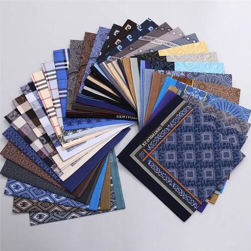 3Pcs Men's Pure Cotton Printed Plaid Handkerchief Summer Thi