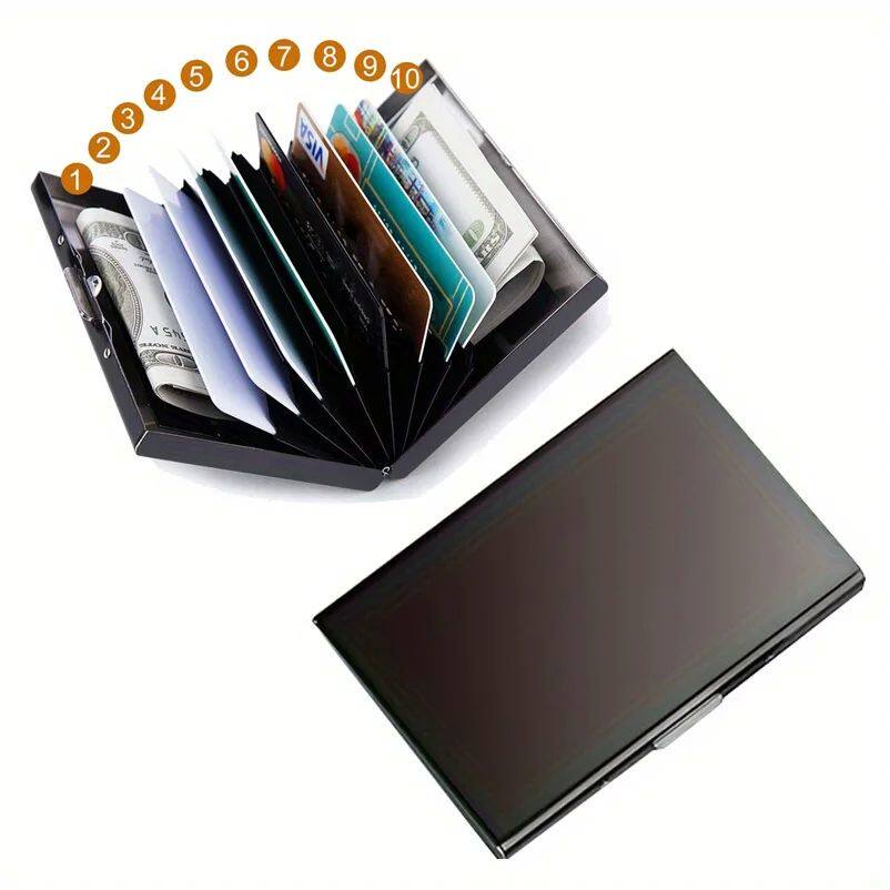 Stainless Steel RFID Credit Card Holder Secure Metal Wallet,