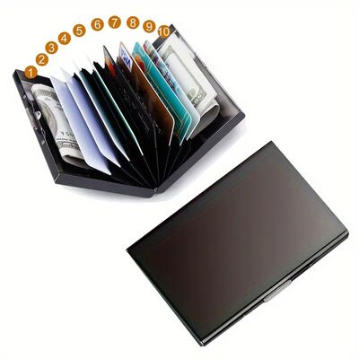 Stainless Steel RFID Credit Card Holder Secure Metal Wallet,