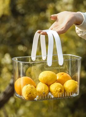 Portable Basket Fruit Plate Household Fruit Bucket Transpare