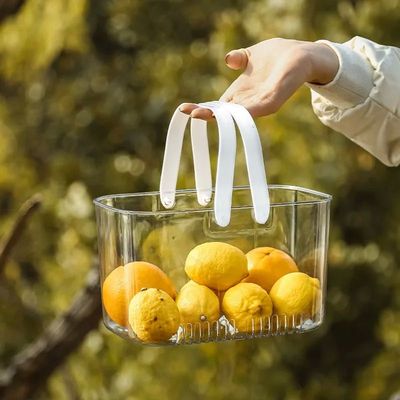 Portable Basket Fruit Plate Household Fruit Bucket Transpare