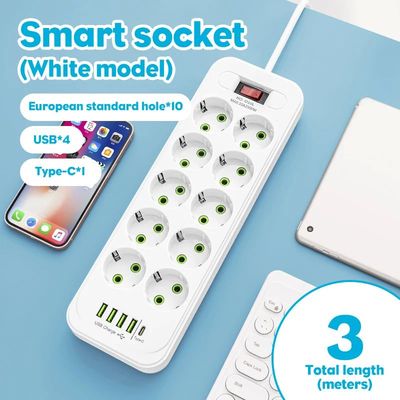 EU plug power board 3M extension cable 10AC socket with 4 US
