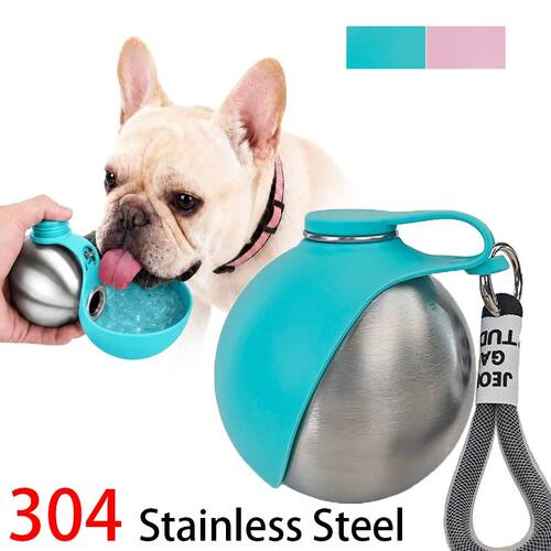 Dog Water Bottle 285ml Stainless Steel Portable Dog Drinker