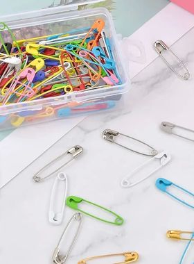 120Pcs Safety Pins Colored Metal Safety Pins with Storage Bo