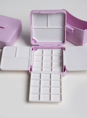 1pc Portable Travel Watercolor Plastic Painting Box with Pal