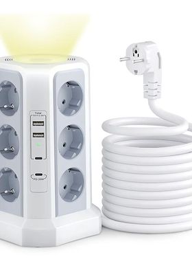 Surge Protector Multi-Socket, 4000W, 16A, with 2 USB A and 2