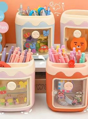 1PC Kawaii Pig Pen Pencil Pot Holder Brush Storage Container