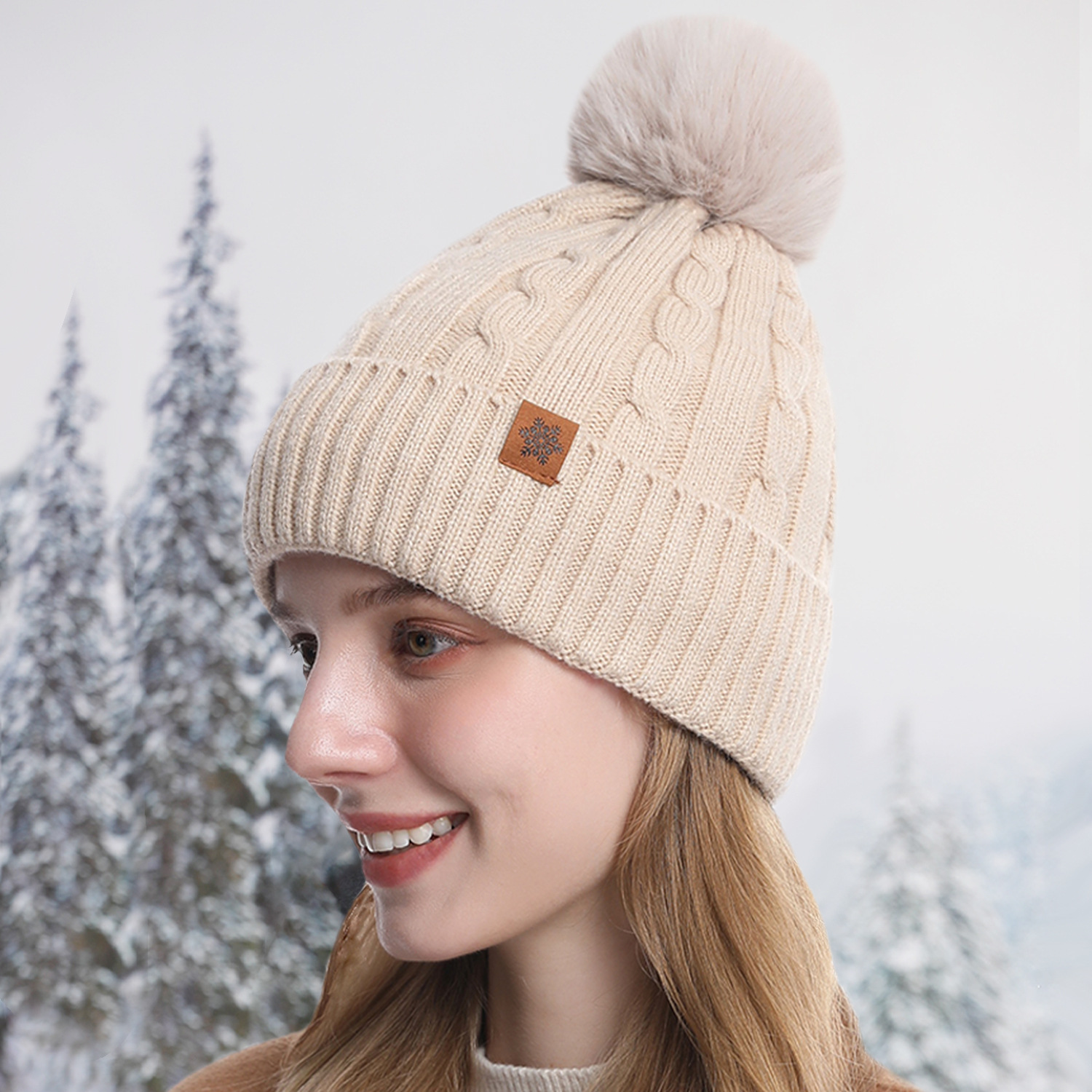 Knitted Hat Women's Hat Scarf Glove 3-Piece Set