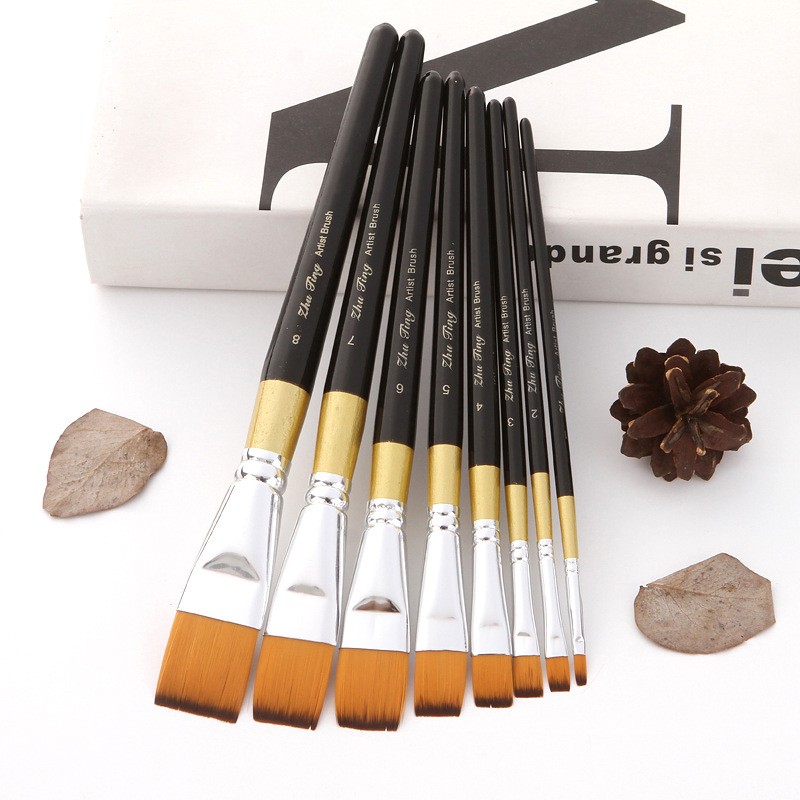 New copper tube flat front nylon brush gouache acrylic brush