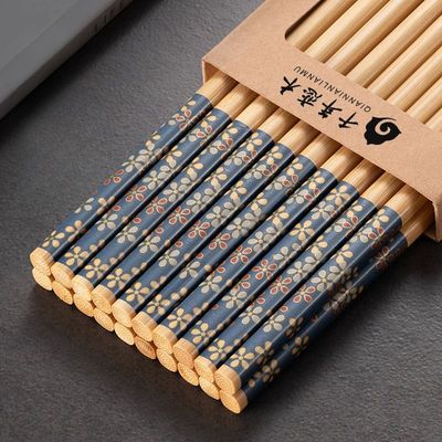 Natural Bamboo Crystal Flower Chopsticks Household Japanese
