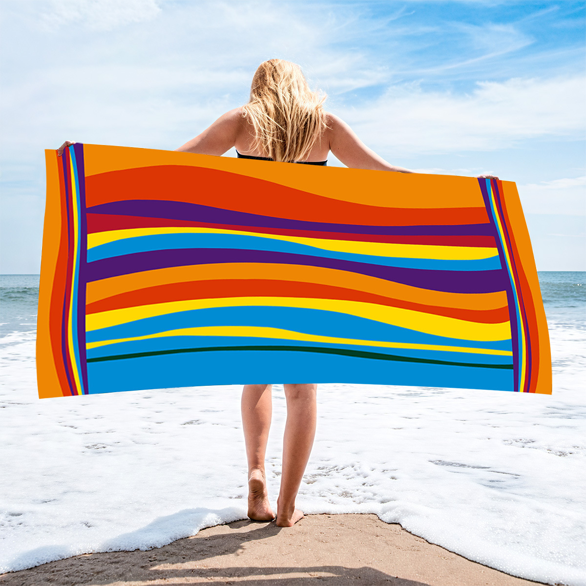 Beach towel with ultra-fine fiber and absorbent properties