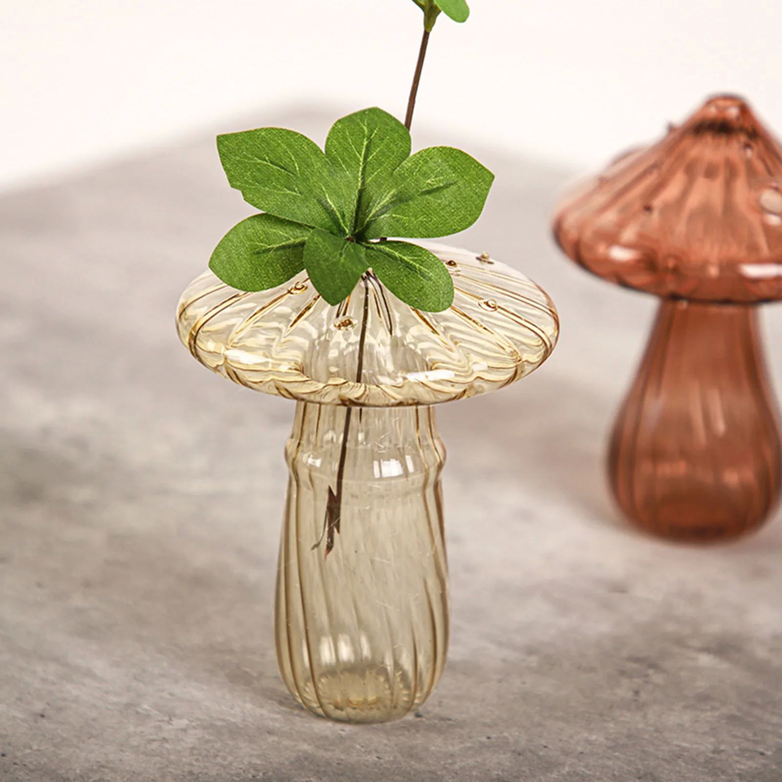Desktop Decoration Vase Creative Mushroom Shaped Transparent