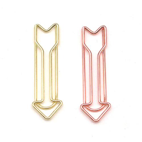10pcs gold metal Arrow Paper Clip creative Bookmark Pin Arro