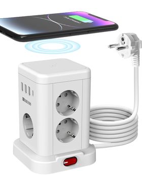 15-in-1 smart power board wireless fast charging socket 3680