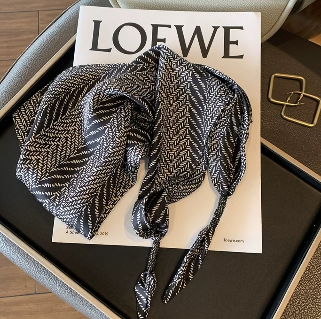 Triangle scarf, double layered satin small shawl, women's