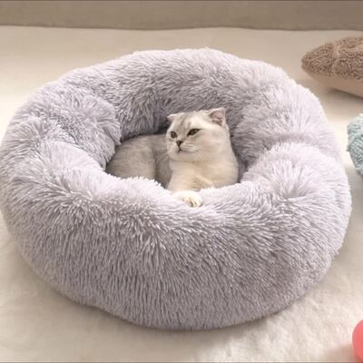 Dog Bed Long Plush Dount Basket Calming Cat Beds Hondenmand