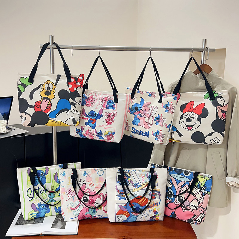 帆布包夏天女2025新款手提单肩帆布袋大容量学生通勤卡通托特包包,箱包皮具/热销女包/男包,托特包,淘宝优惠券,粉丝福利购,淘宝优惠卷