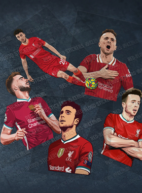 赤红利物浦若塔反光汽车贴纸JOTA永不独行YNWA电动车电脑行李箱贴